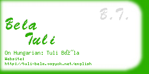 bela tuli business card